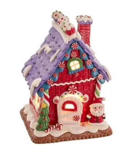 Kurt Adler GBJ0021 - Gingerbread House 8" -lila- Größe 21 cm